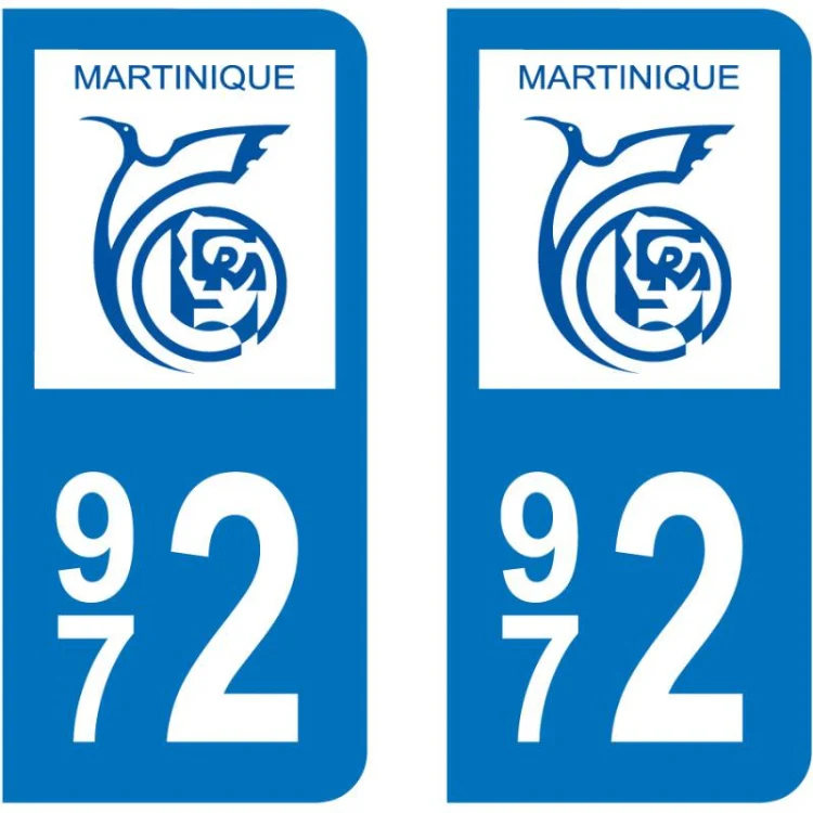 Sticker Autocollant Plaque Martinique 972 - Image 2